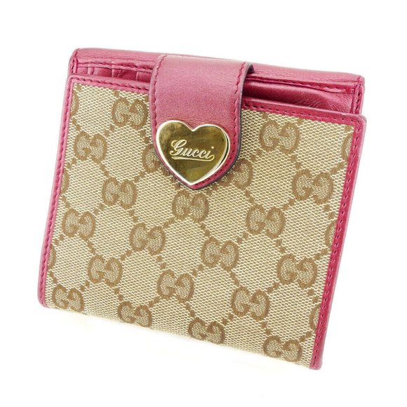 Gucci W hook purse GG canvas beige Brown Bordeaux Ladies Authentic - Picture 1 of 10
